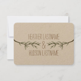 Evergreen Tree Branches Wedding Save the Date