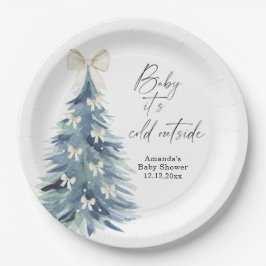 Evergreen tree mit Bohnen Baby Dusche Pappteller