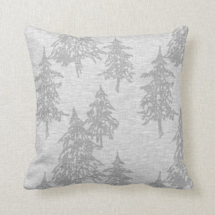Evergreen Trees - Hellgrau Kissen