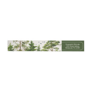 Evergreen Trees Rustische Rücksendeadresse