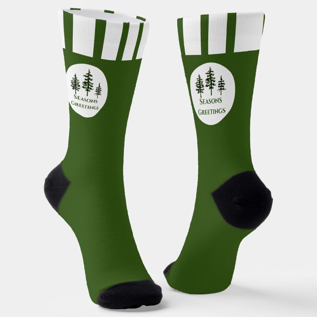 Evergreen Trees Seasons Greetings Socken (Von Creator hochgeladen)