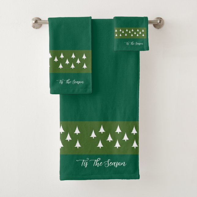 Evergreen Trees Weihnachtsbadehandtuch Set (Insitu)