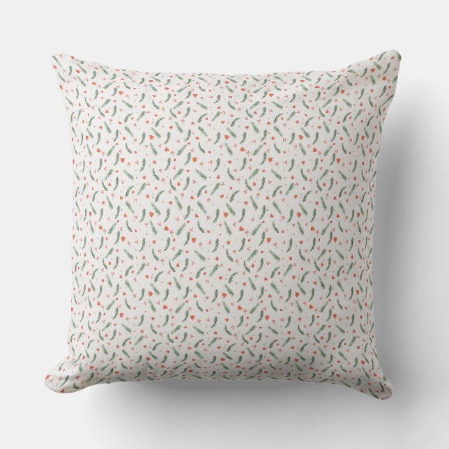 Evergreen und Red Holiday Kissen (Vorderseite)