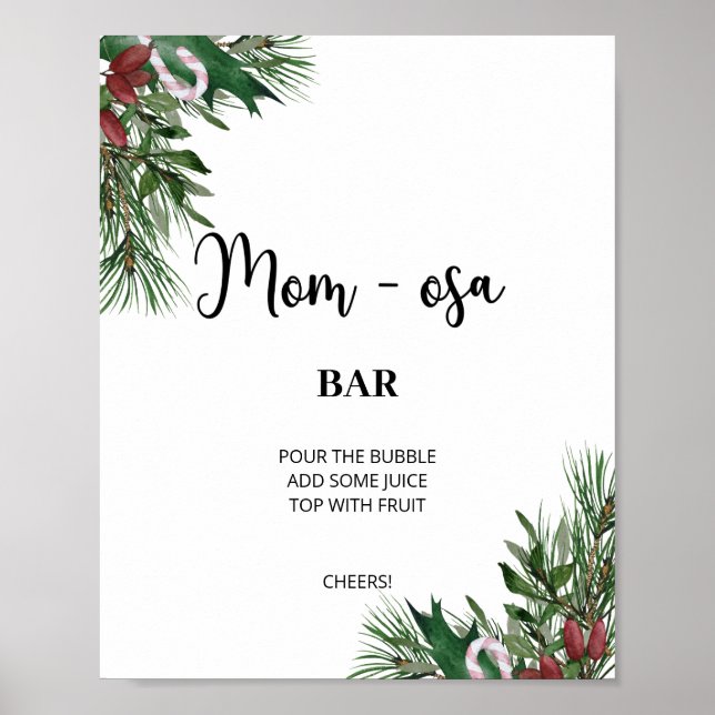 Evergreen Weihnachten Winter Mon-osa Bar Poster (Vorne)