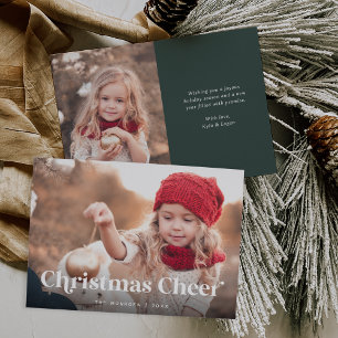 Evergreen Weihnachts-Chef Zwei Foto Feiertagskarte