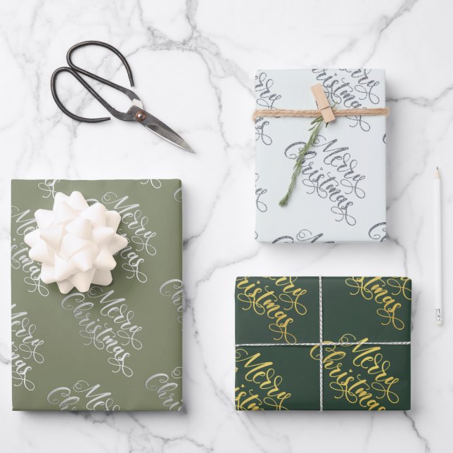 Evergreen Weihnachtsgeschenk Geschenkpapier Set (Vorderseite)