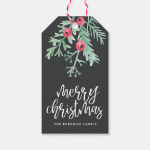 Evergreen Weihnachtsgeschenk Tag Slate Geschenkanhänger