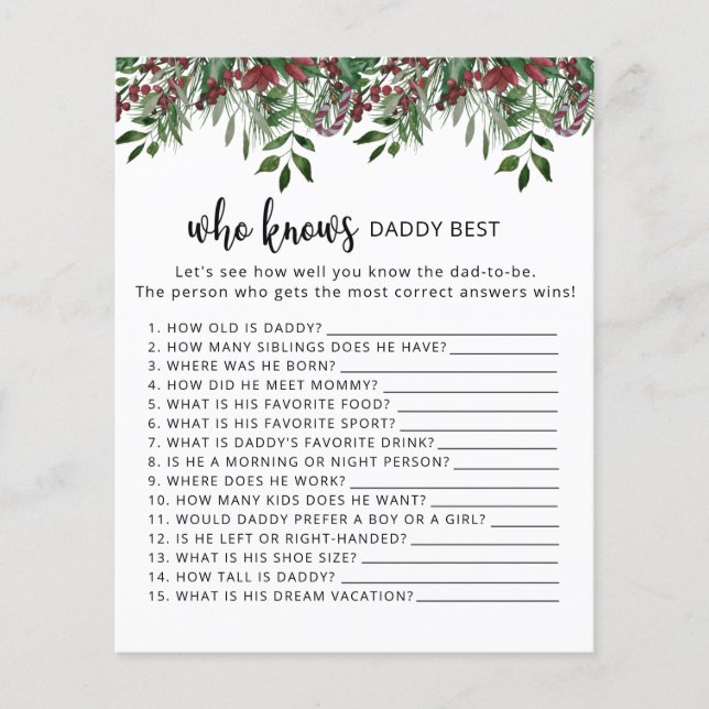 Evergreen Who kennt Daddy Best Game (Vorderseite)