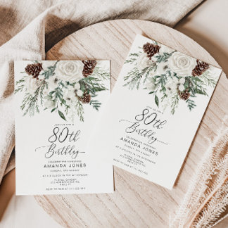 Evergreen Winter 80. Geburtstagsfeier Einladung
