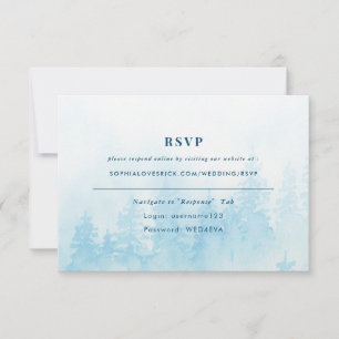 Evergreens im Fog Forest in Blue Online UAWG RSVP Karte