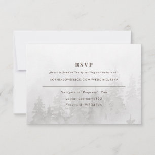 Evergreens im Fog Forest in Grey Online UAWG RSVP Karte