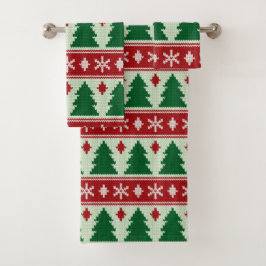 Evergreens & Snowflakes Knit Badhandtuch Set