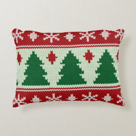 Evergreens & Snowflakes Knit Dekokissen