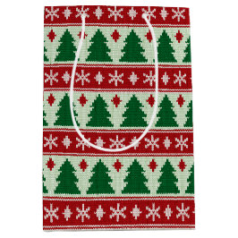 Evergreens & Snowflakes Knit Mittlere Geschenktüte
