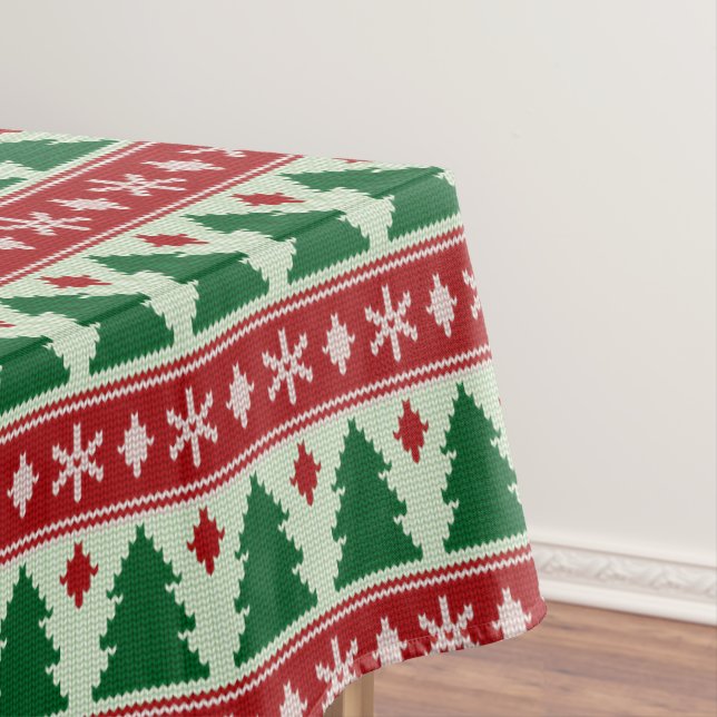 Evergreens & Snowflakes Knit Tischdecke (Beispiel)