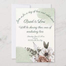 Everlasting Liebe Floral Sage Einladung