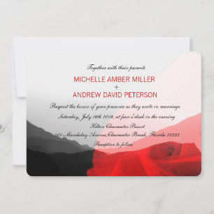 Everlasting Liebe/Mountain Range Rote Rose Hochzei Einladung