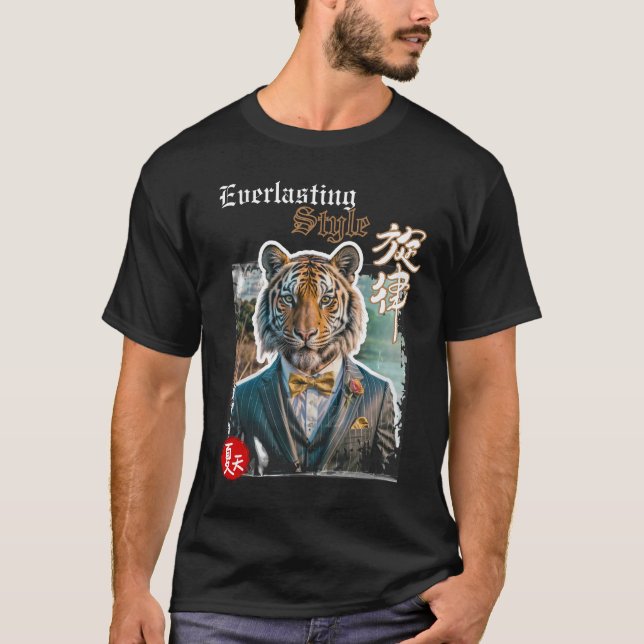 Everlasting Style Tee with Elegant Tiger (Vorderseite)
