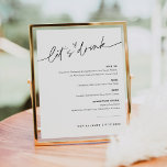 EVERLEIGH Let's Drink Wedding Bar Sign Poster<br><div class="desc">Everleigh Collection - eine atemberaubende und minimalistische Kollektion mit einem modernen Kalligraphie-Schriftart, der elegant und stilvoll zugleich ist. Diese Kollektion bietet ein zeitloses und elegantes Design, das perfekt für jede Veranstaltung geeignet ist, von Hochzeiten bis hin zu Babyduschen und allem dazwischen. Genießen Sie die Eleganz und Eleganz der Everleigh Collection...</div>