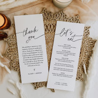 EVERLEIGH Menu Mariage minimaliste 4x9