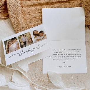 EVERLEIGH Minimalistische Foto Hochzeit Danke Kart