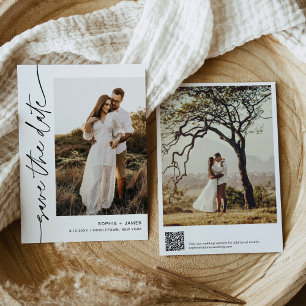 EVERLEIGTE Minimalistische Foto Save the Date Kart Einladung