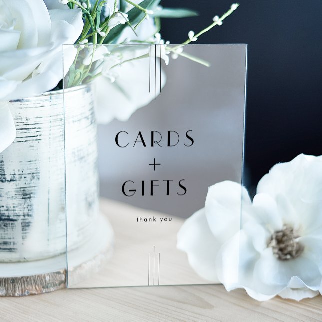 EVERLY Art Deco Black Cards und Geschenke Hochzeit Acrylschild (EVERLY Art Deco Black Cards and Gifts Wedding Acrylic Sign)