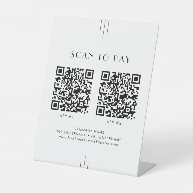 EVERLY Art Deco Business 2 Apps Scan To Pay Sockelschild (Vorderseite)