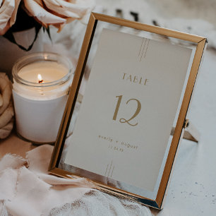 EVERLY Art Deco Cream Gold Hochzeiten Tischnummern