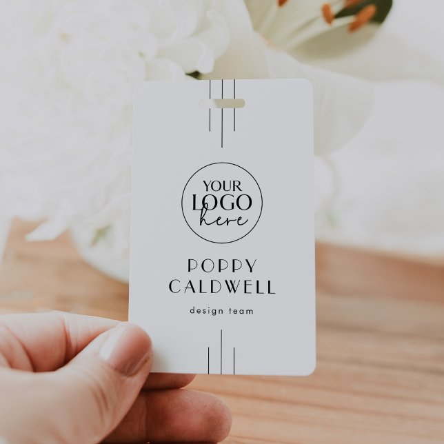 EVERLY Art Deco Logo QR-Code Mitarbeiter-ID-Karte Ausweis (EVERLY Art Deco Logo QR Code Employee ID Card Badge)