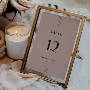 EVERLY Art Deco Rosé Hochzeitstischnummern Einladung