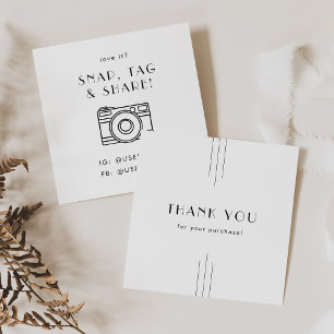 EVERLY Art Deco Social Media Snap Share Danke Quadratische Visitenkarte