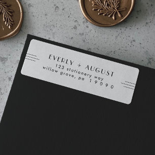 EVERLY Art Deco White Black Rücksendeadressen-Aufk
