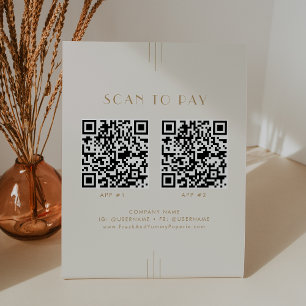 EVERLY Cream und Gold Business 2 Apps Scan To Pay Sockelschild