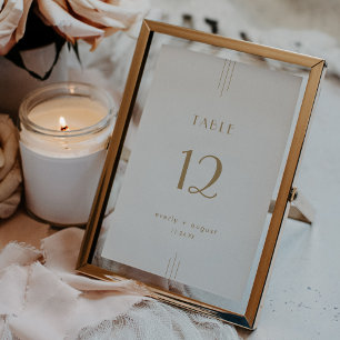 EVERLY Gold Art Deco Einfache Hochzeiten Tischnumm Einladung