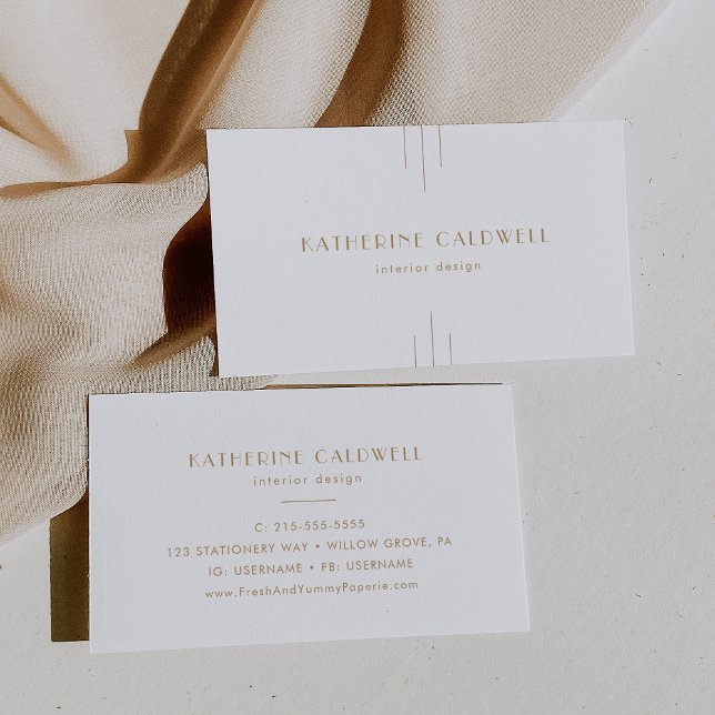 EVERLY Gold Art Deco Simple Geometric Visitenkarte (EVERLY Gold Art Deco Simple Geometric Business Card)