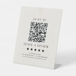 EVERLY Ivory Black Business QR Code Leave A Review Sockelschild