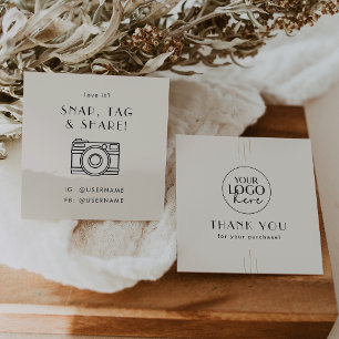 EVERLY Ivory Logo Social Media Share Danke Quadratische Visitenkarte
