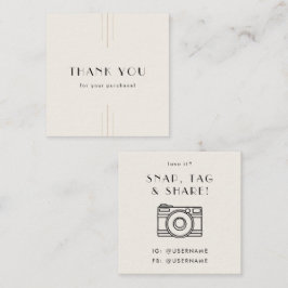 EVERLY Ivory Social Media Snap Share Thank You Quadratische Visitenkarte