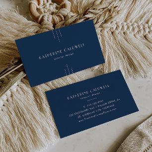 EVERLY Klassische Moderne Art Deco Navyblau Visitenkarte