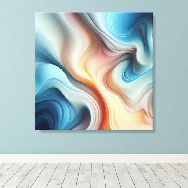 Evermore Abstrakt Stretched Canvas Print Leinwanddruck (Insitu (Holzboden))