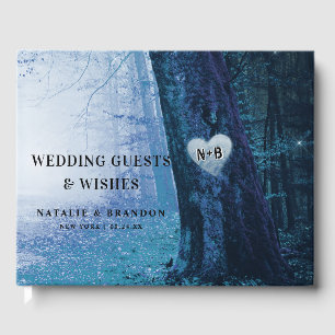 Evermore   Bezauberter Fairy Forest   Blue Wedding Gästebuch