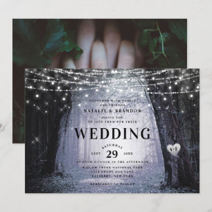 Evermore Bezauberter Fairy Forest Lila Hochzei Einladung