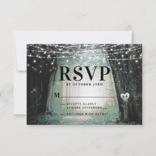 Evermore   Bezauberter Fairy Forest   Moss Wedding RSVP Karte