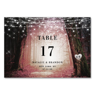 Evermore   Bezauberter Fairy Forest   Rosa Hochzei Tischnummer