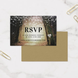 Evermore Cartes d'insertion RSVP en or forestier