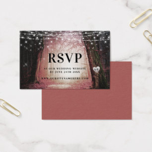 Evermore Cartes d'insertion RSVP Rose Forêt Ench