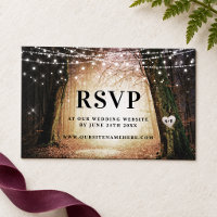 Evermore | Enchanted Forest Gold RSVP-Einlagekarte