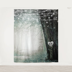 Evermore Hintergrund des verzauberten Waldhochze Wandteppich