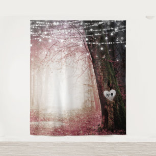 Evermore   Verzauberter Wald Hochzeits-Fotohinterg Wandteppich